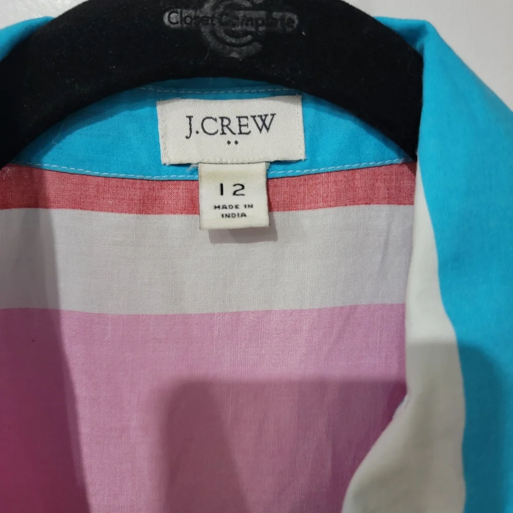 J. Crew Multicolor Striped Button-Front Midi Dress - Picture 3 of 3